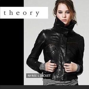 Theory Leather Bomber Jacket